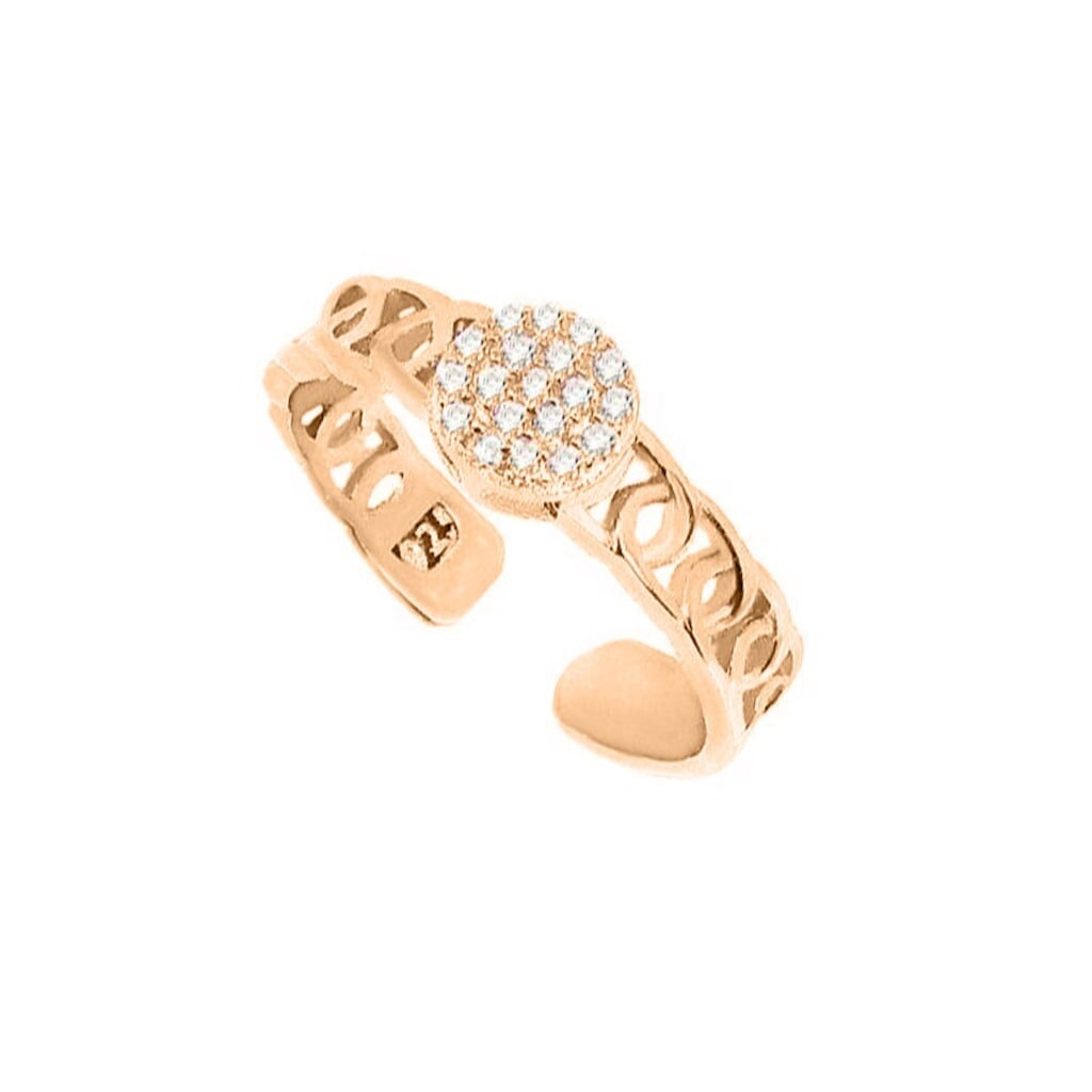 Rose Gold Sterling Silver Adjustable Ring: Boho Gift for Mom