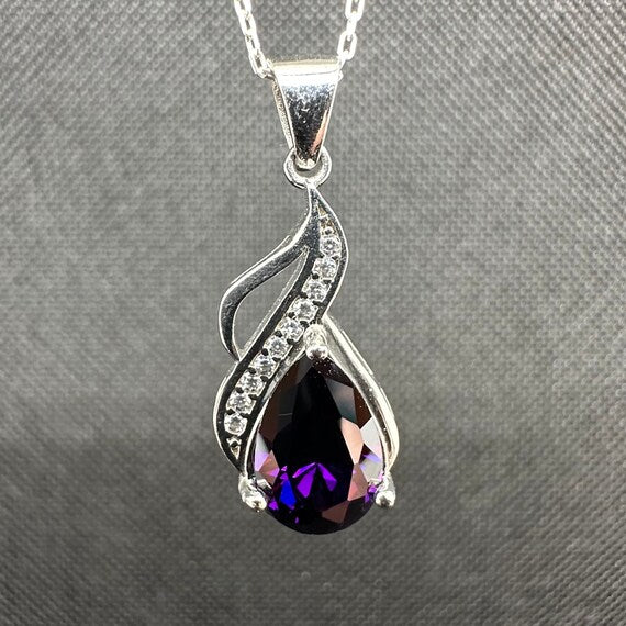 Berta Amethyst Teardrop Necklace