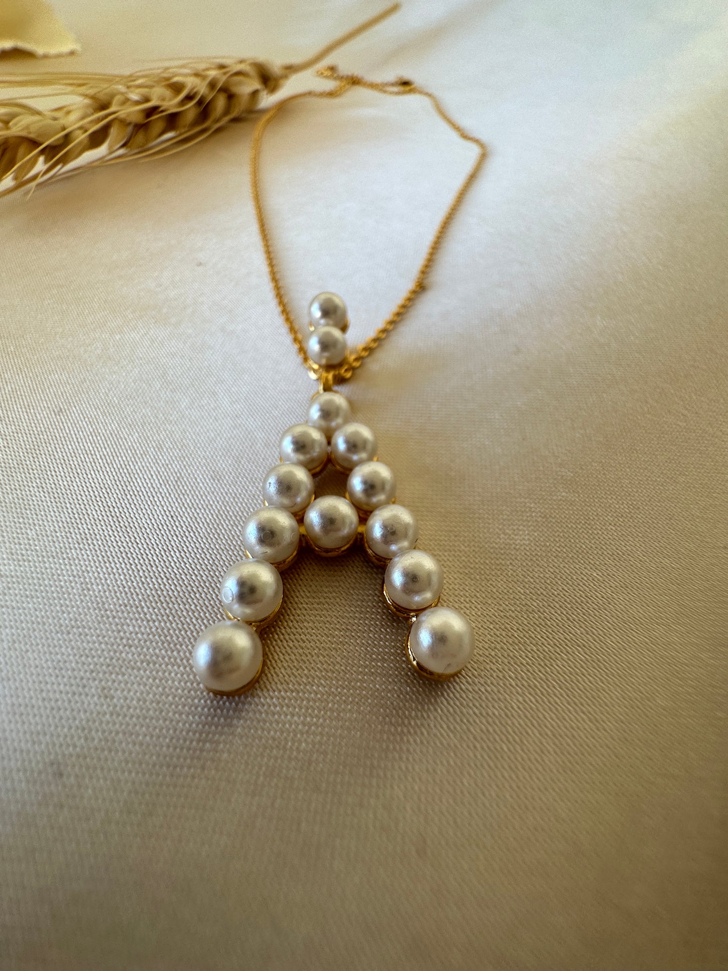 Pearl A Letter  Necklace