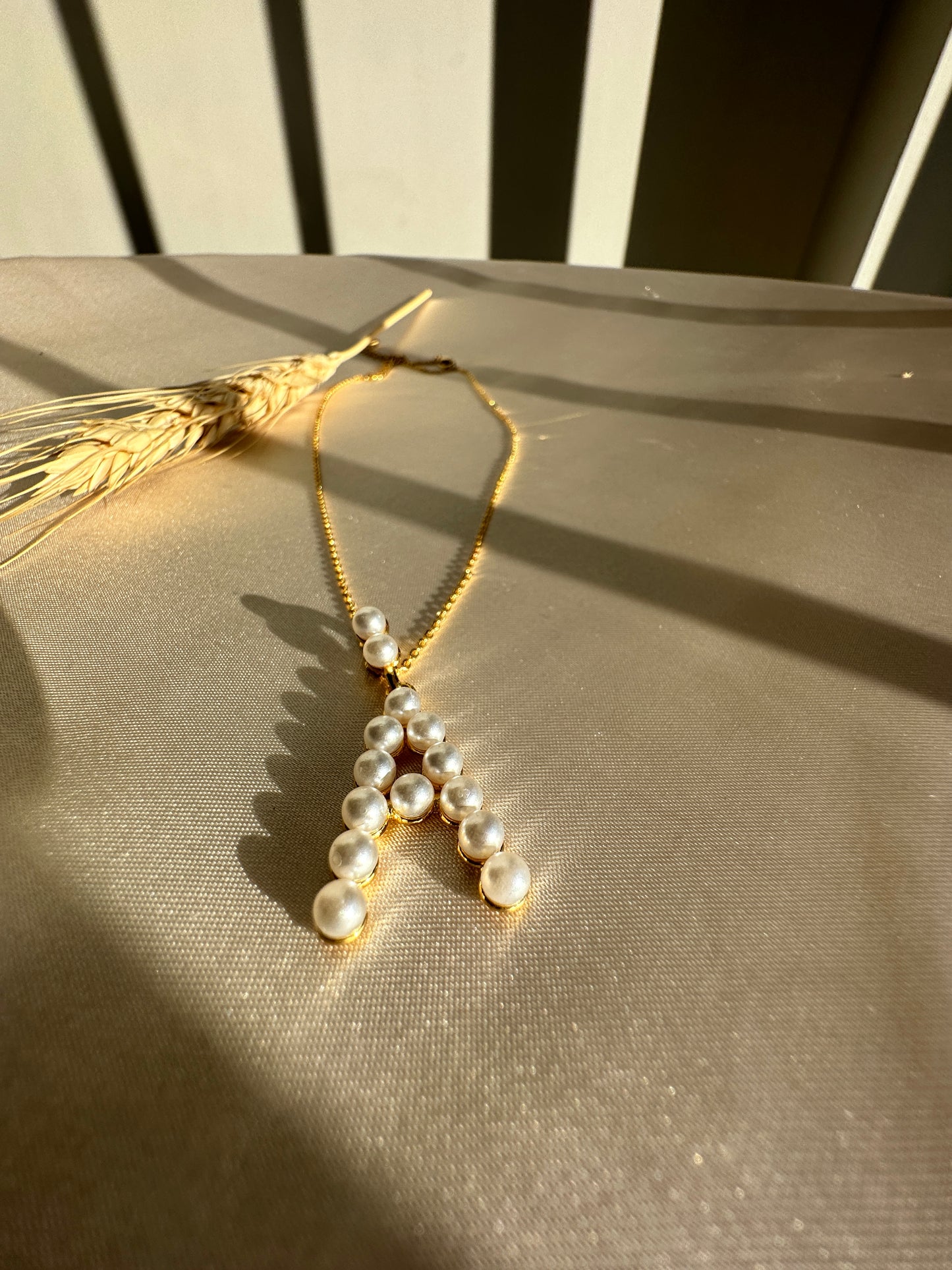 Pearl A Letter  Necklace