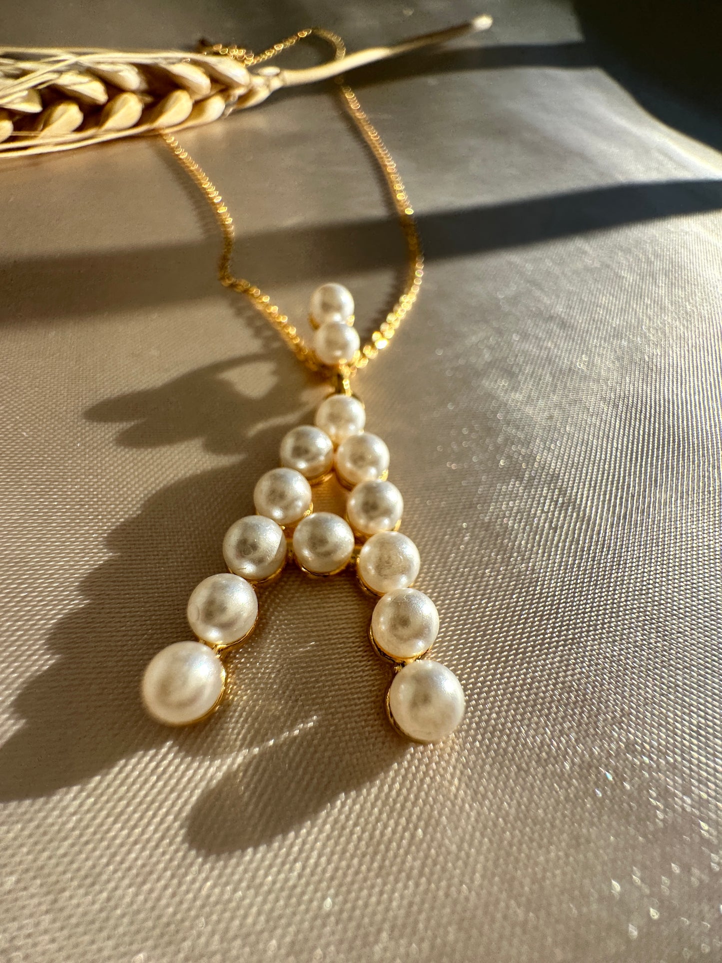 Pearl A Letter  Necklace