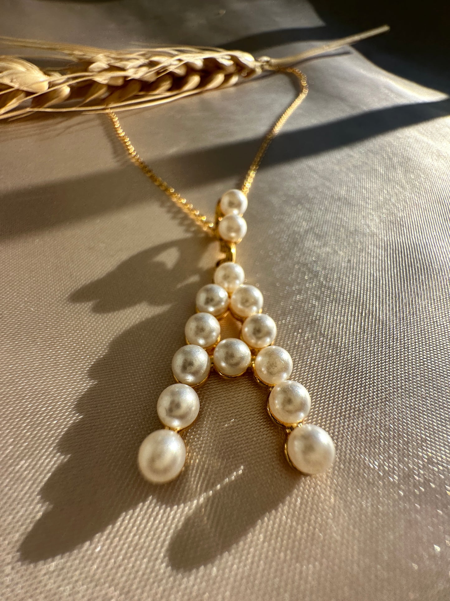 Pearl A Letter  Necklace