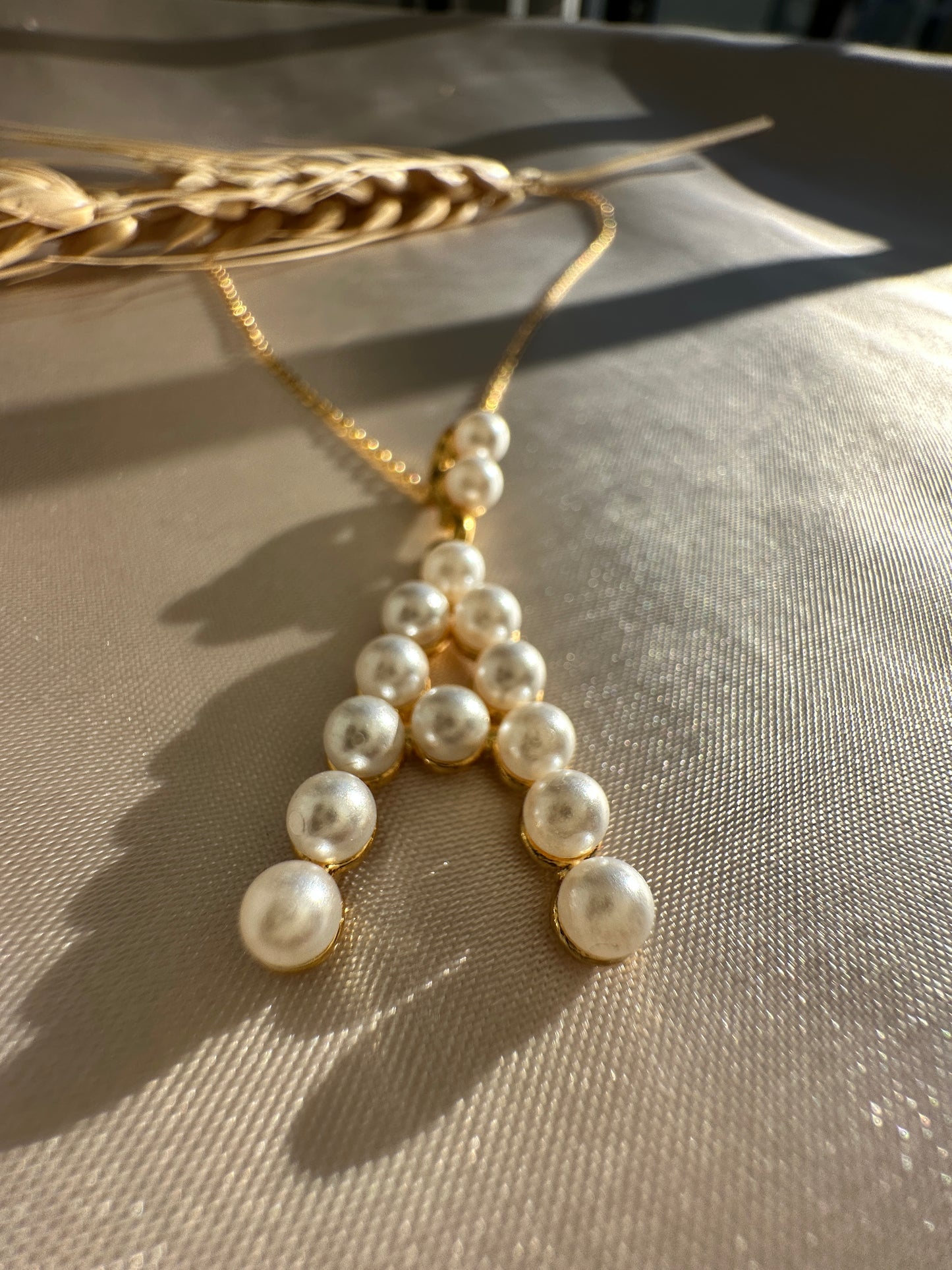 Pearl A Letter  Necklace