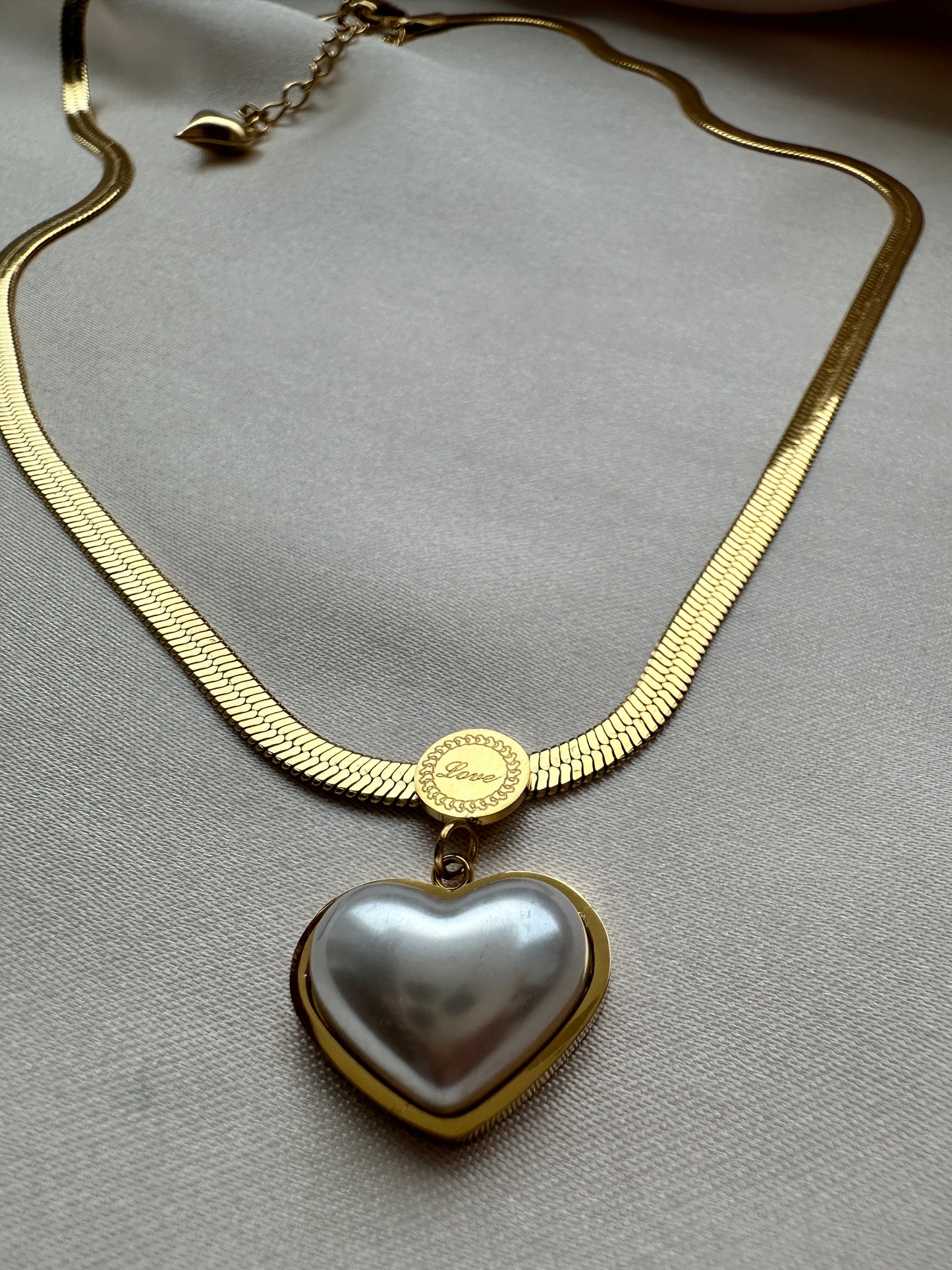 Holly Heart Herringbone Necklace