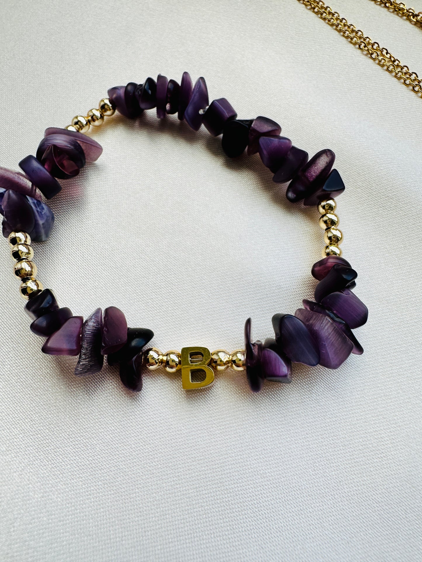 Amethyst Gemstone Handmade Personalised Bracelet