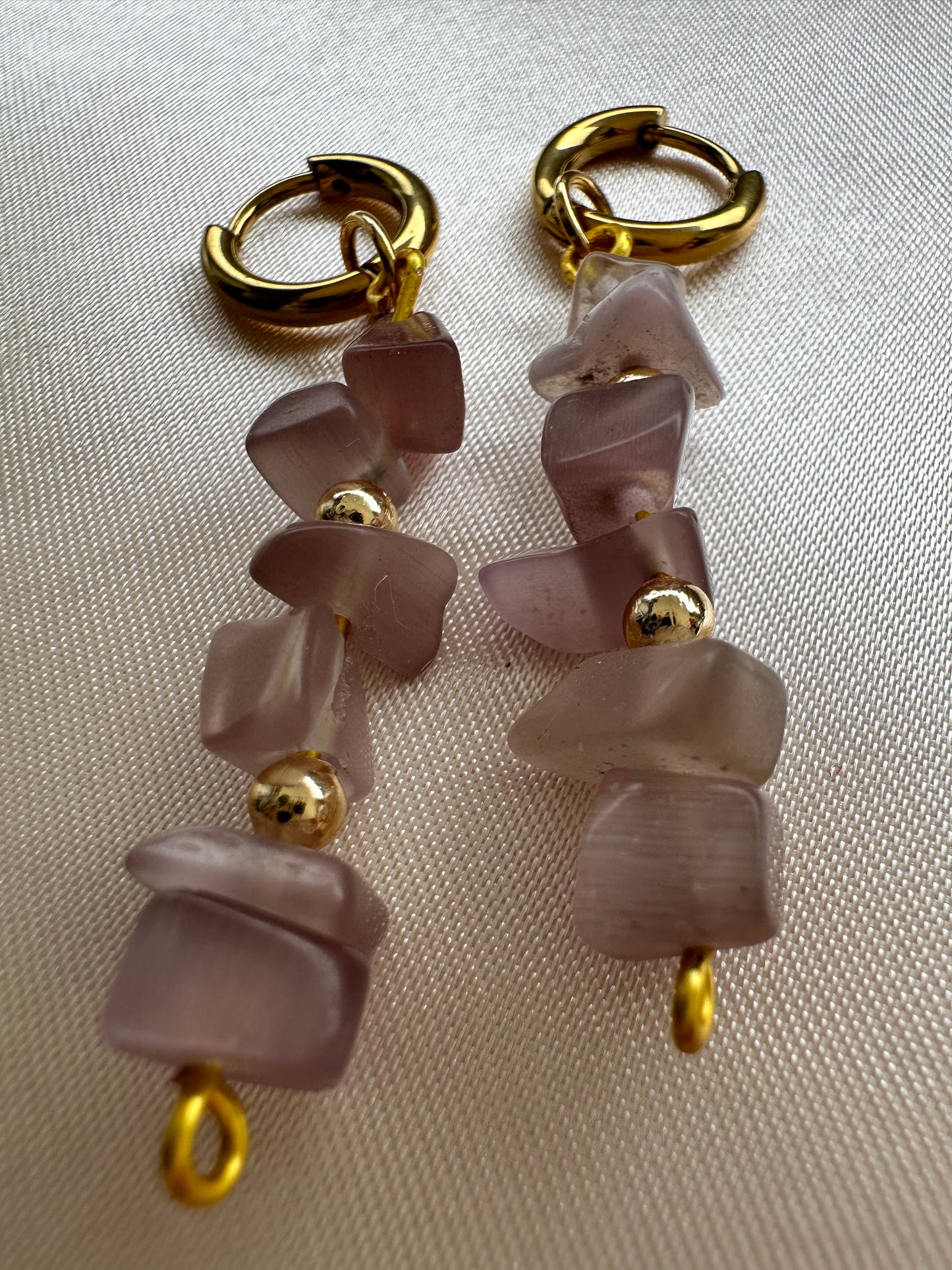 Morganite Gemstone Handmade Earrings