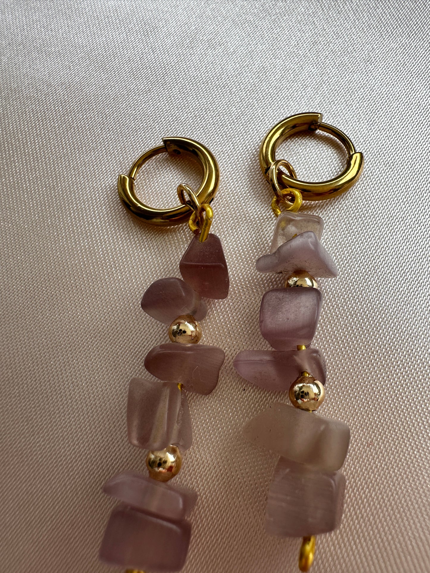 Morganite Gemstone Handmade Earrings