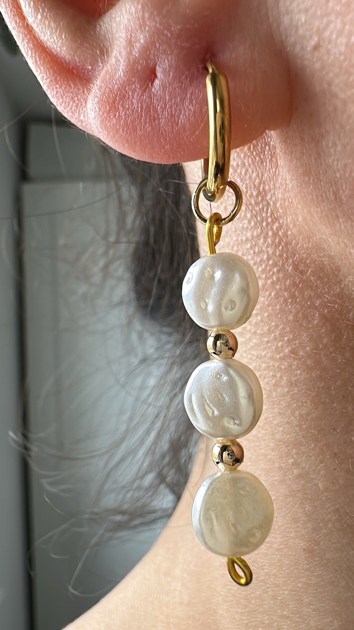 Handmade Dangle Drop Pearl Earrings