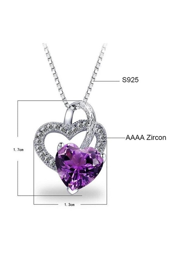 Alessi Amethyst Double Heart Necklace with Bracelet Option