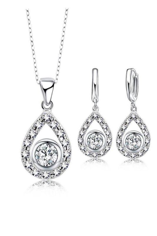 Lona Waterdrop Necklace and Earring Set