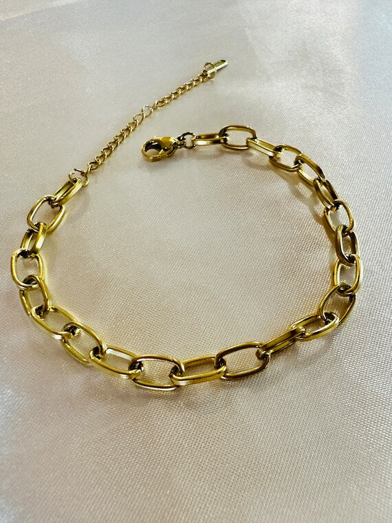 Gold Paperclip Bracelet