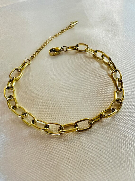 Gold Paperclip Bracelet