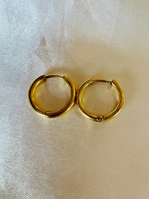 Gold Huggie Hoop Earrings