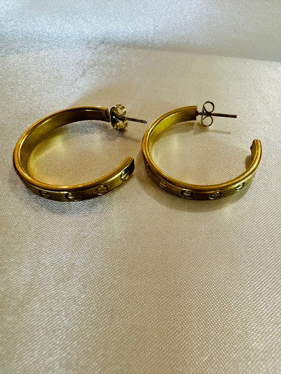 Gold Thick Hoop Earrings