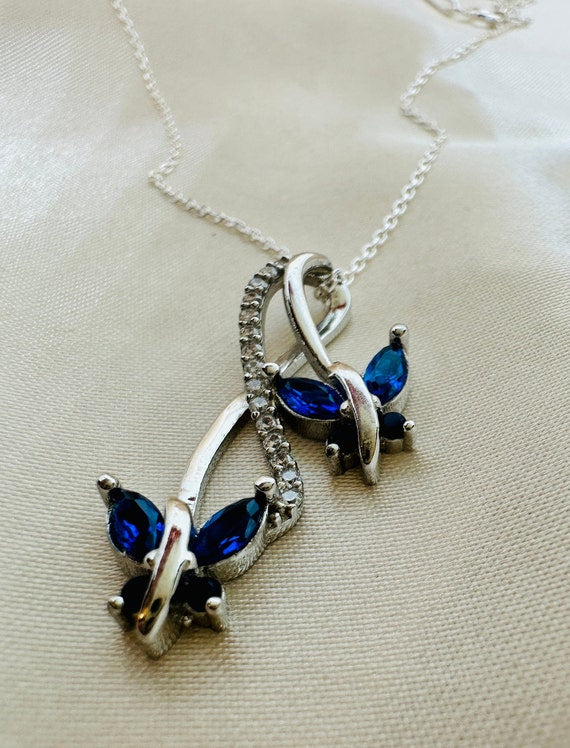 Infinity&Butterfly Sapphire Necklace