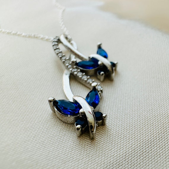 Infinity&Butterfly Sapphire Necklace