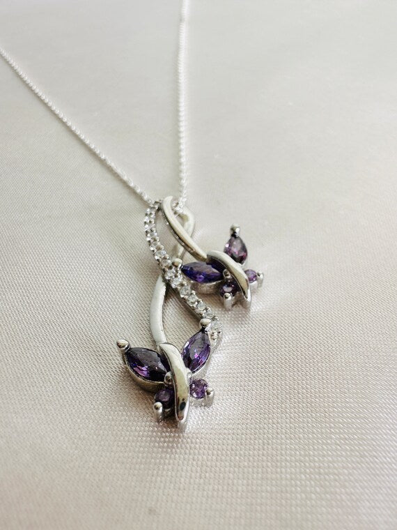 Infinity&Butterfly Amethyst Necklace