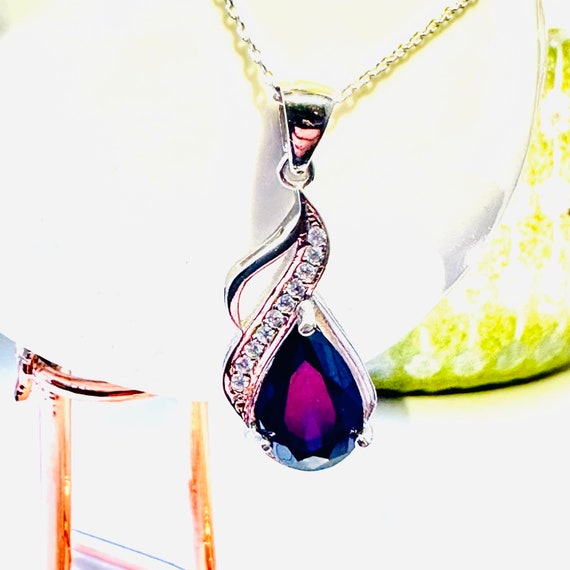 Berta Amethyst Teardrop Necklace