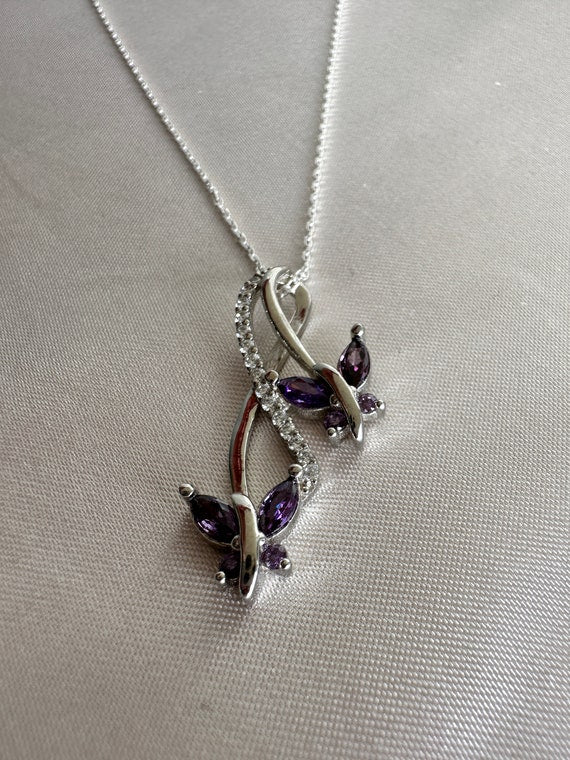 Infinity&Butterfly Amethyst Necklace