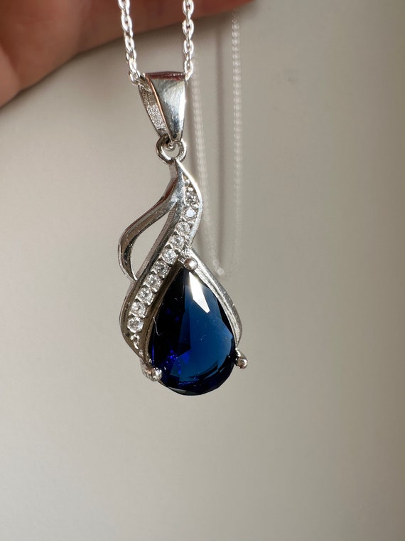 Leala Sapphire Teardrop Necklace