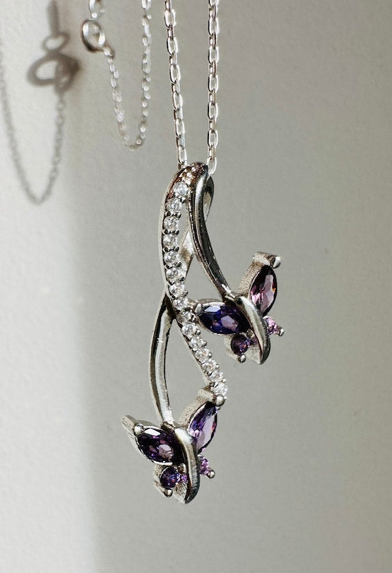 Infinity&Butterfly Amethyst Necklace