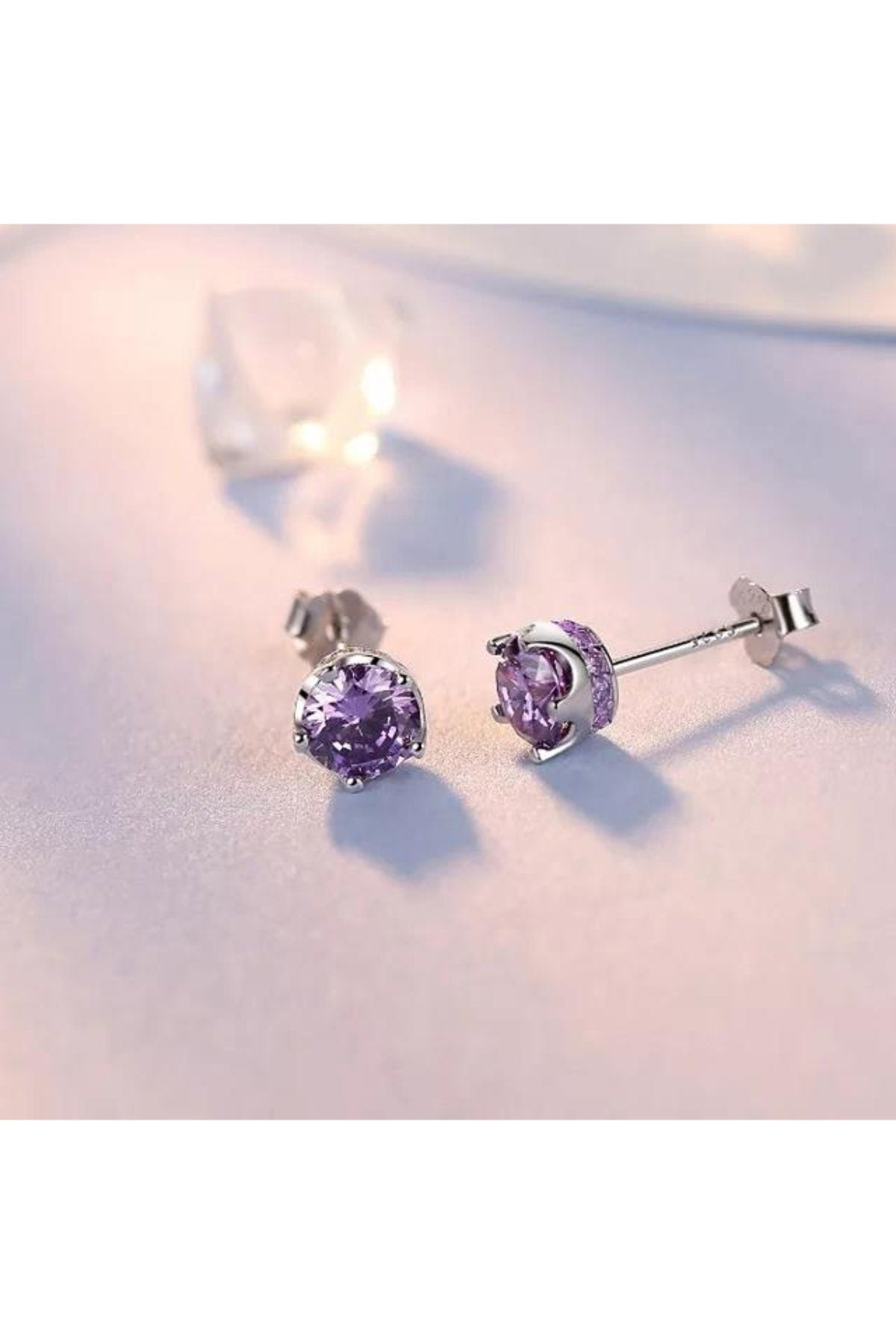 Alberta Amethyst Silver Necklace and Earring Set