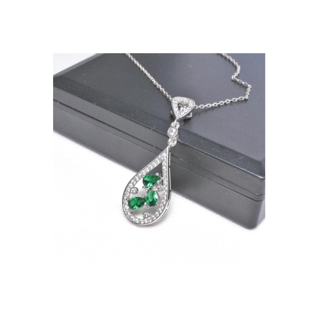 Perla Emerald Teardrop Necklace