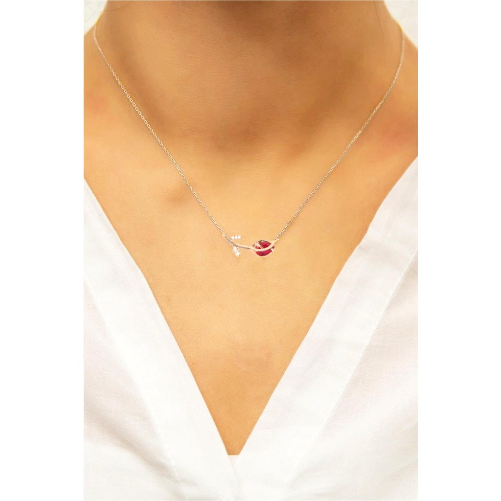 Pink Tourmaline  Rose Gold Necklace