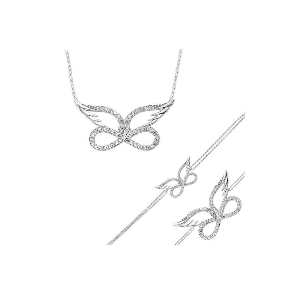 Infinity & Angel Wings Necklace -Bracelet Set