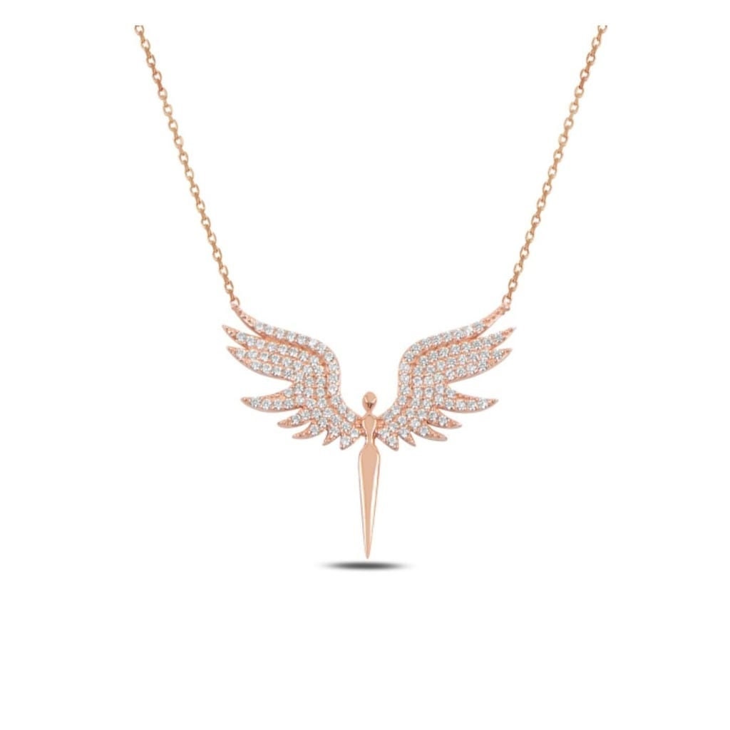 Rose gold The Archangel Protect Angel Pendant