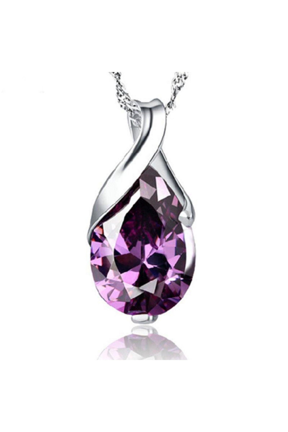 Ella Amethyst Teardrop Necklace