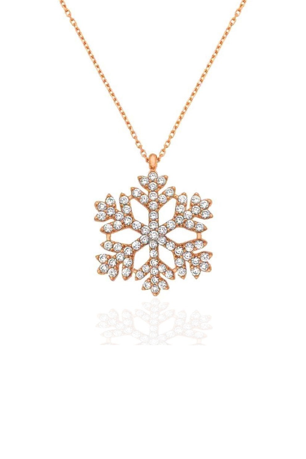 Rose Gold Snowflake  Necklace