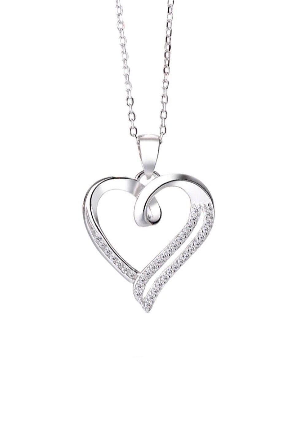 Sparkling Open Heart Necklace