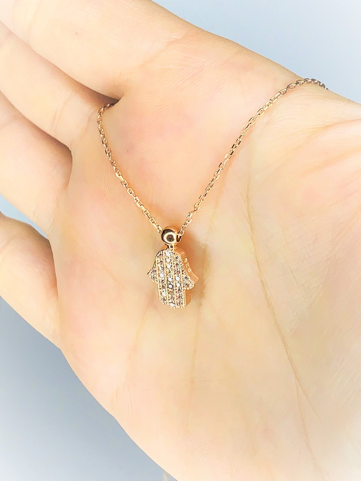 Rose Gold Hamsa Necklace