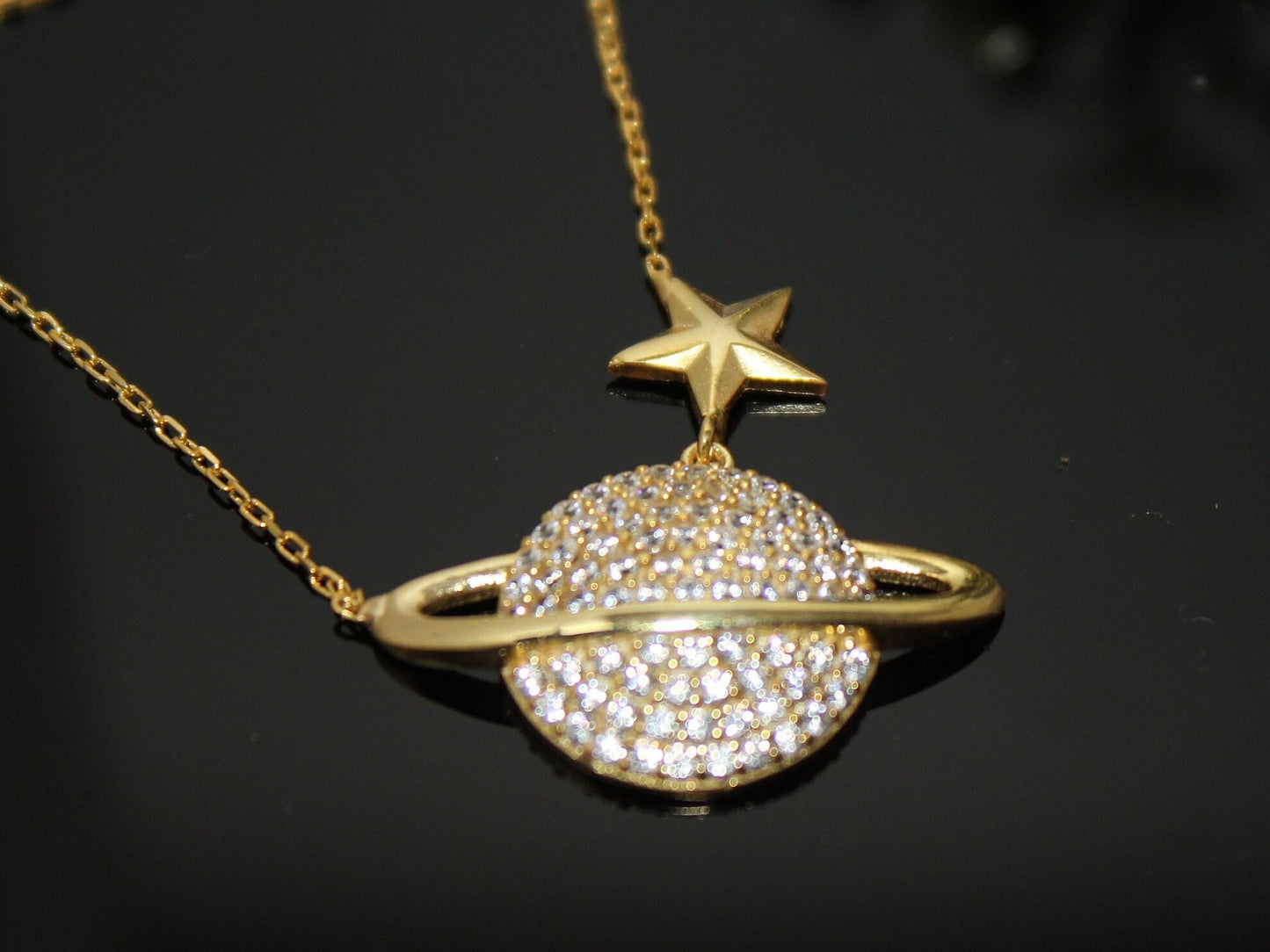 Gold Planet Necklace