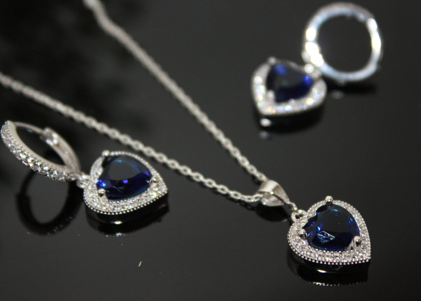 Sapphire Love Necklace Set