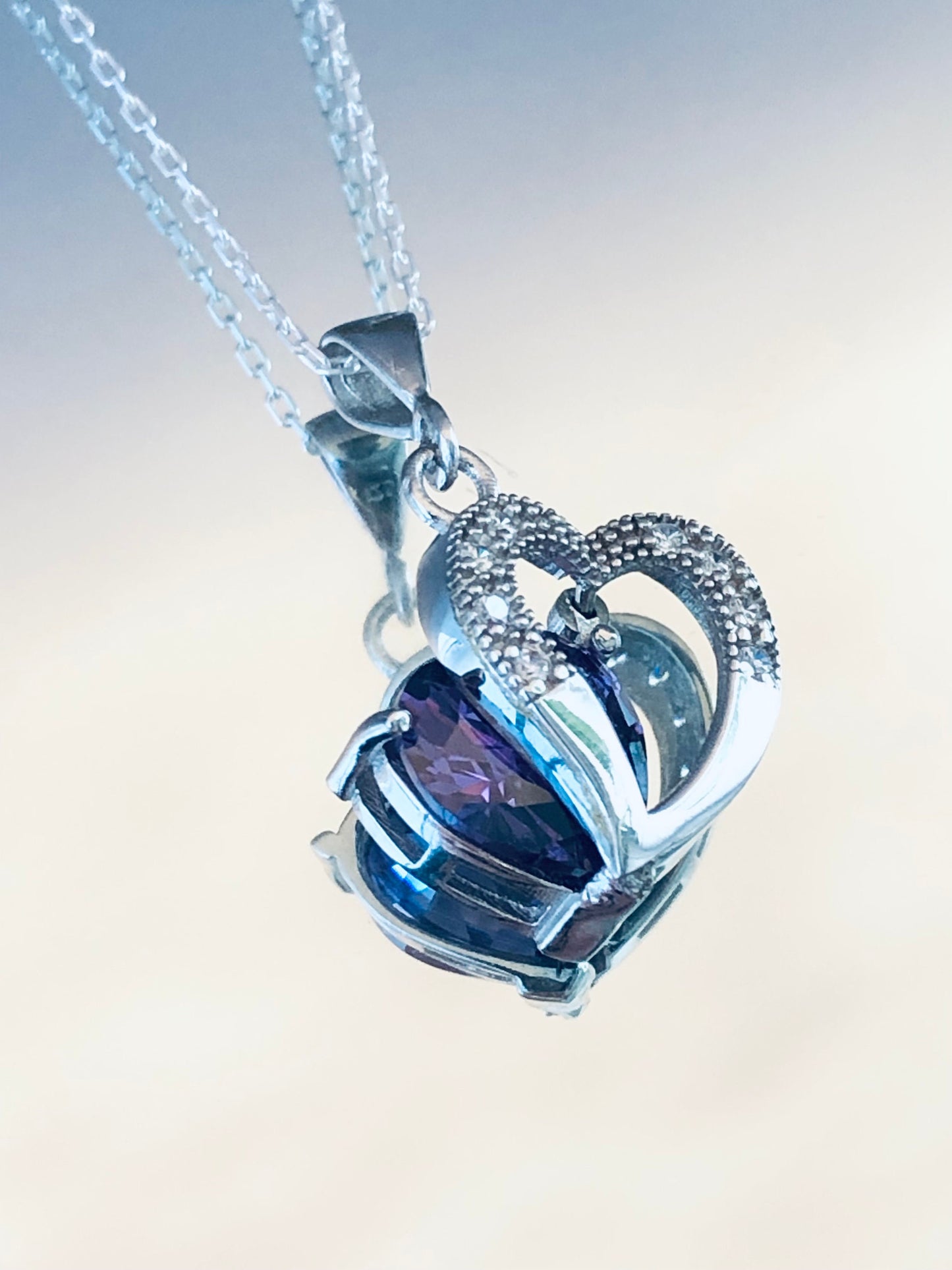 Adel Amethyst Heart Necklace