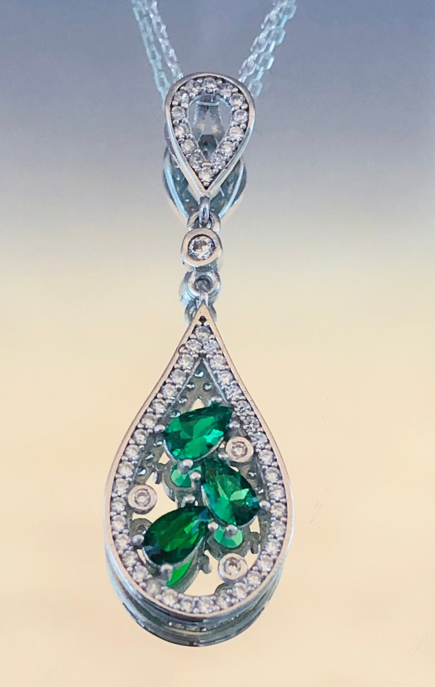 Perla Emerald Teardrop Necklace