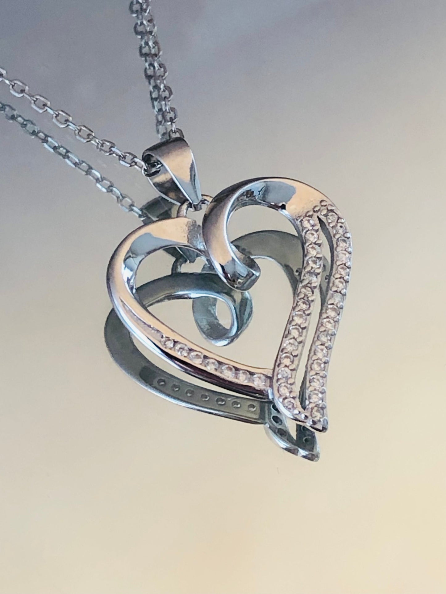 Sparkling Open Heart Necklace