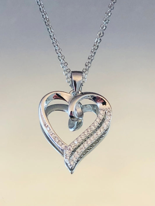 Sparkling Open Heart Necklace