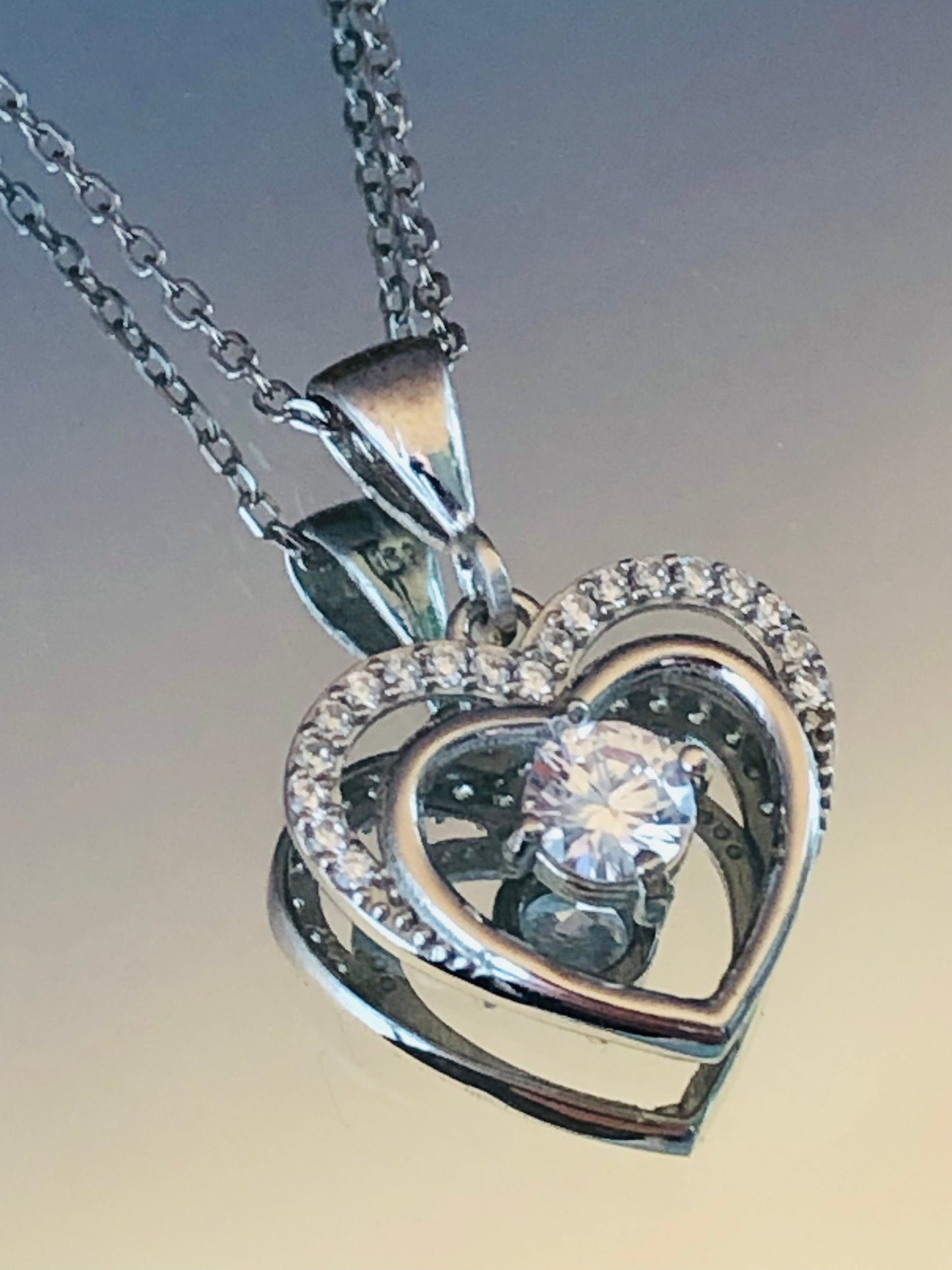 Solitaire Open Heart Necklace