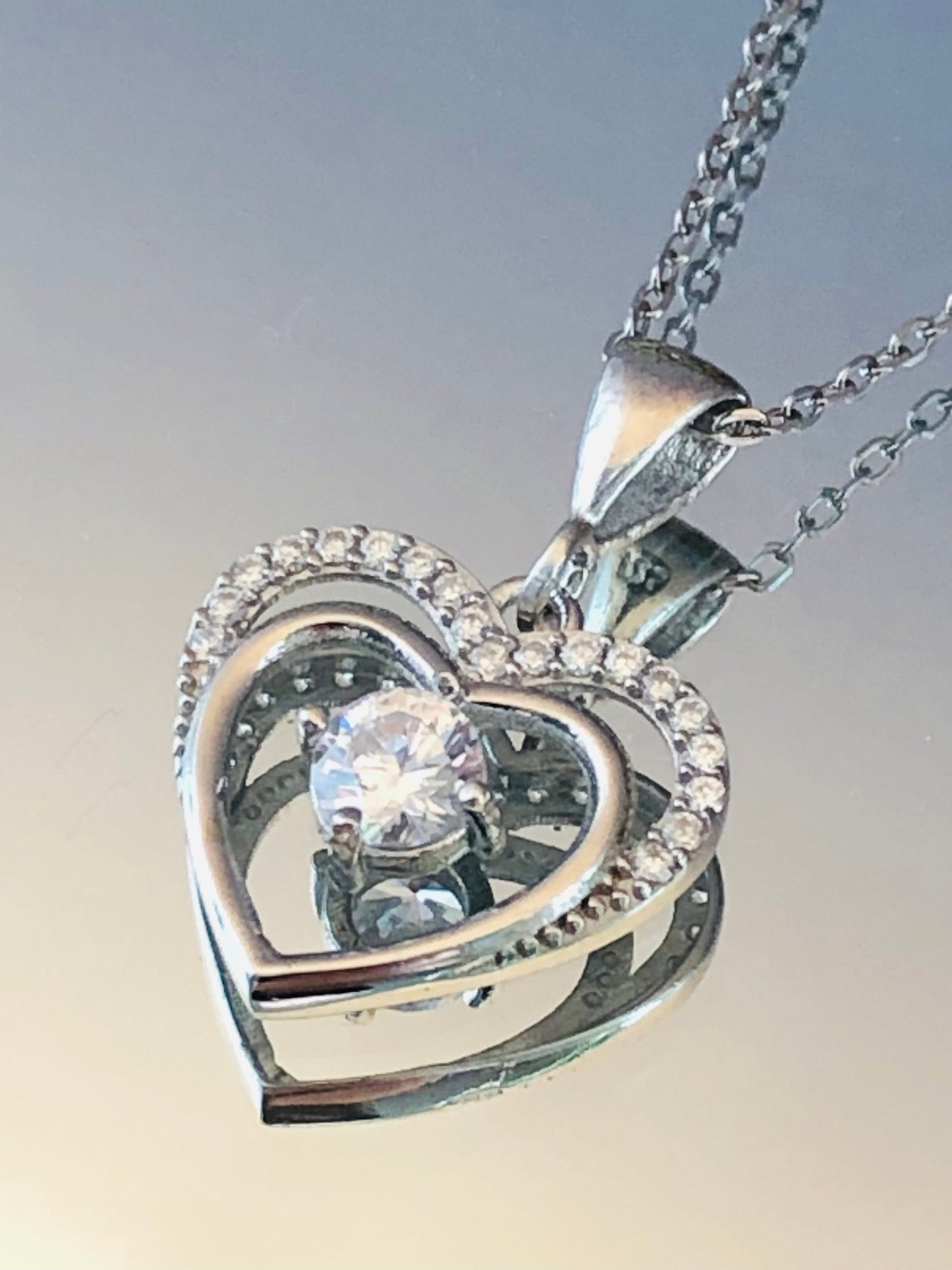 Solitaire Open Heart Necklace