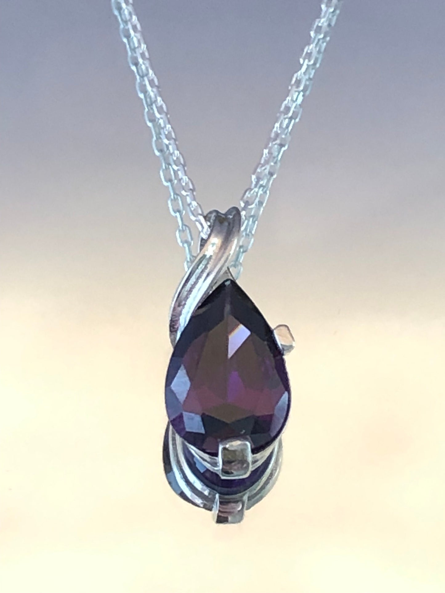 Ella Amethyst Teardrop Necklace