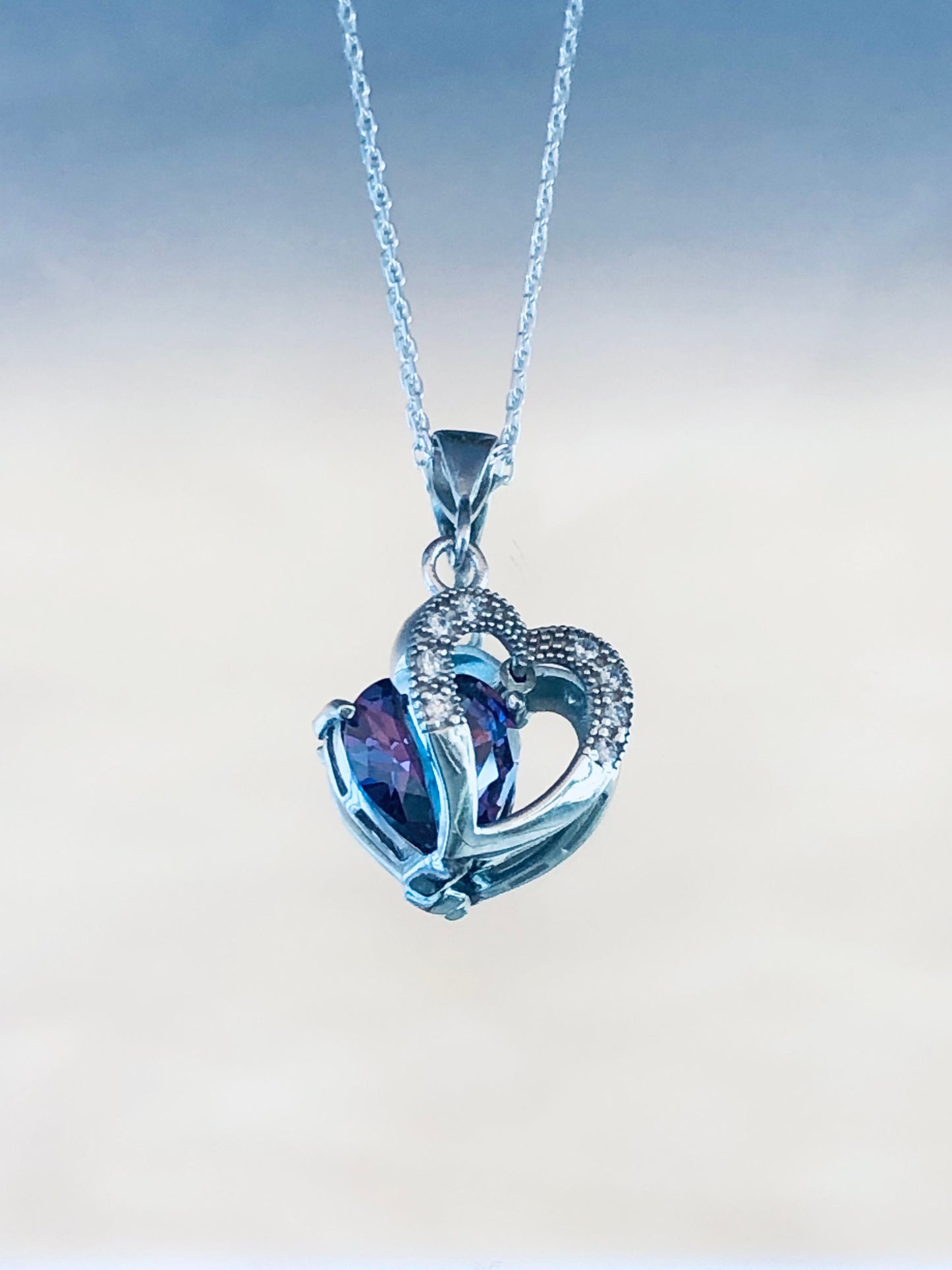 Adel Amethyst Heart Necklace