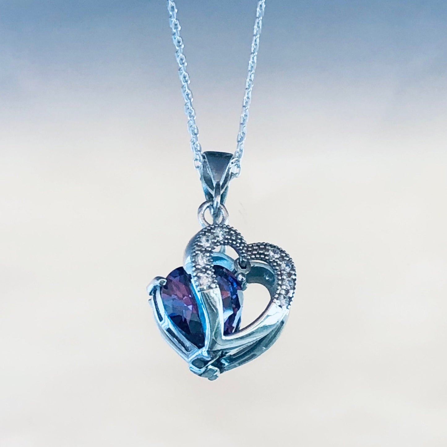 Adel Amethyst Heart Necklace