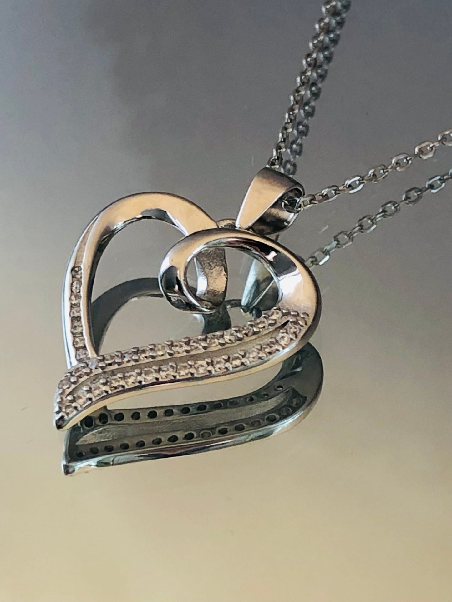 Sparkling Open Heart Necklace