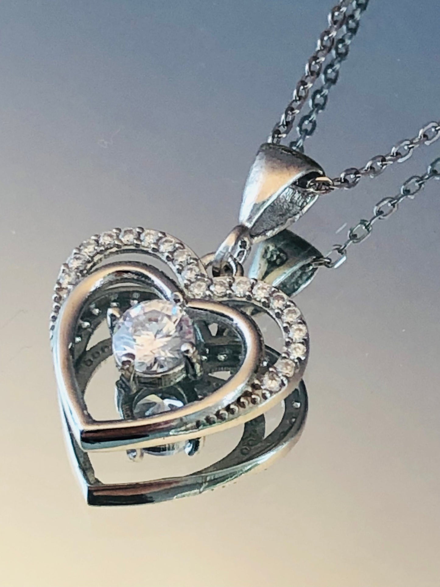 Solitaire Open Heart Necklace