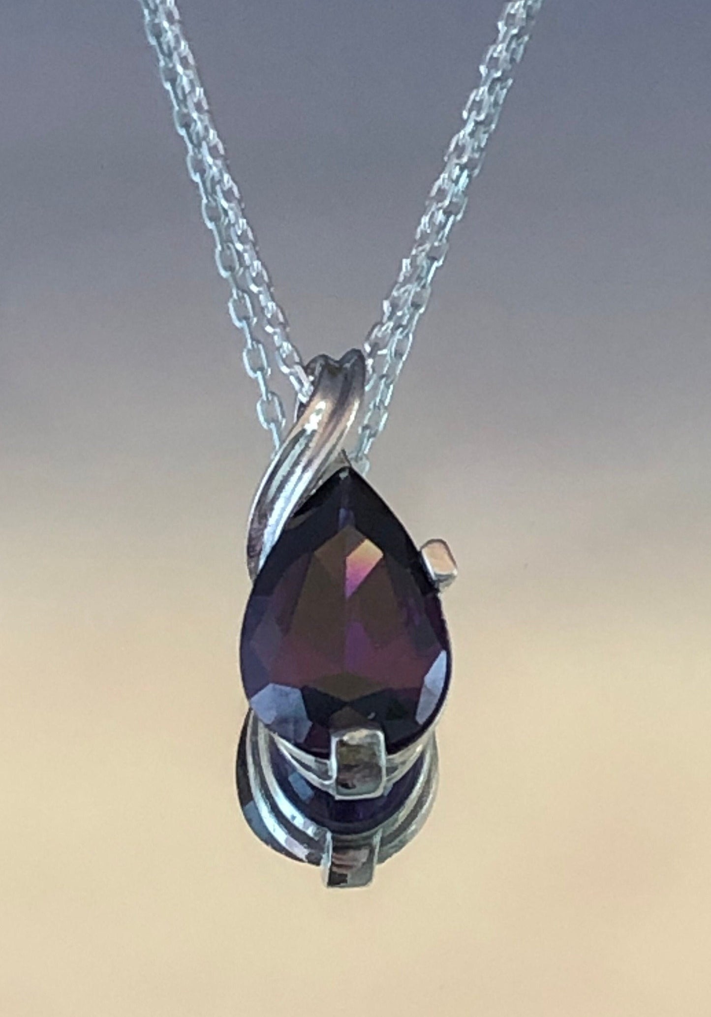 Ella Amethyst Teardrop Necklace