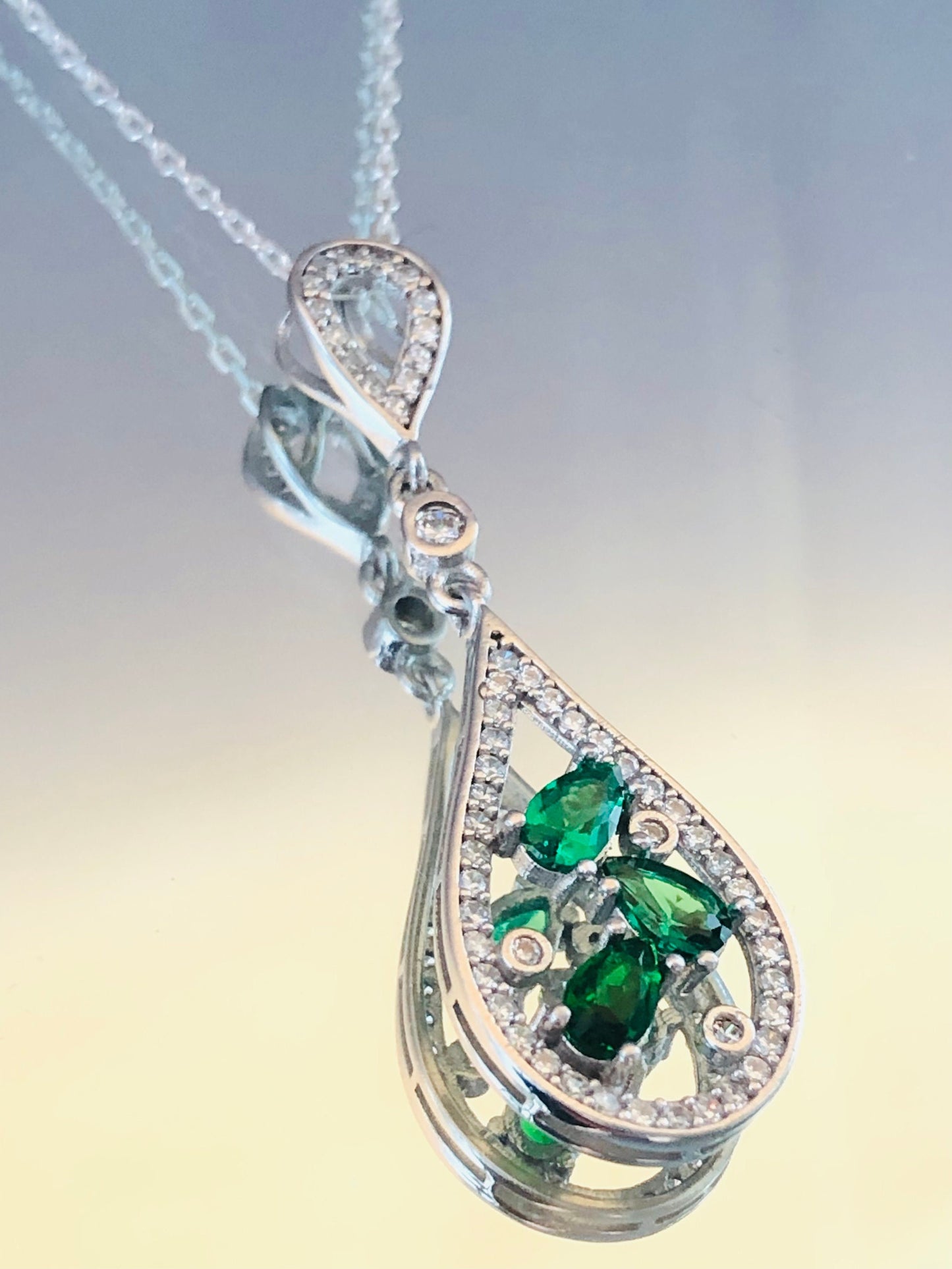 Perla Emerald Teardrop Necklace