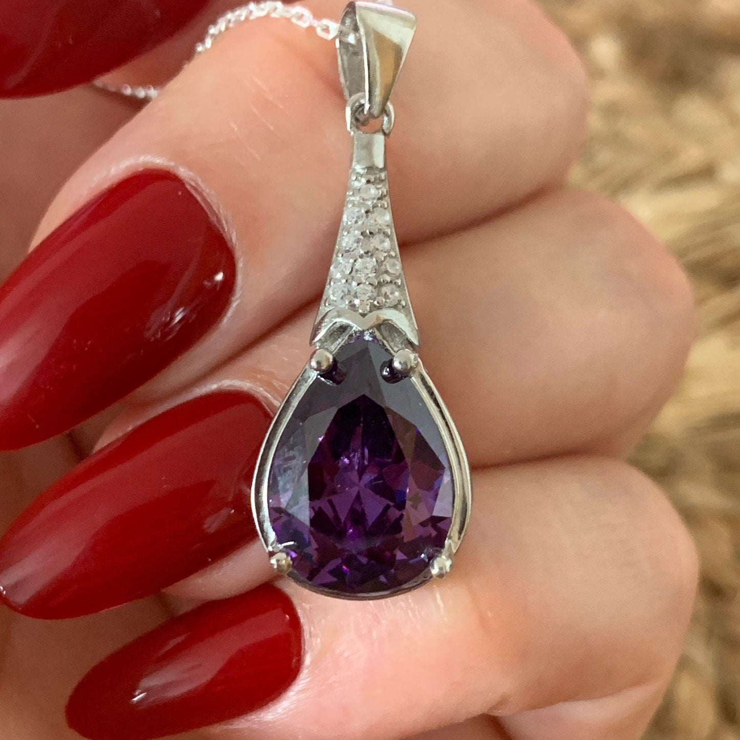 Quinn Amethyst Teardrop Necklace